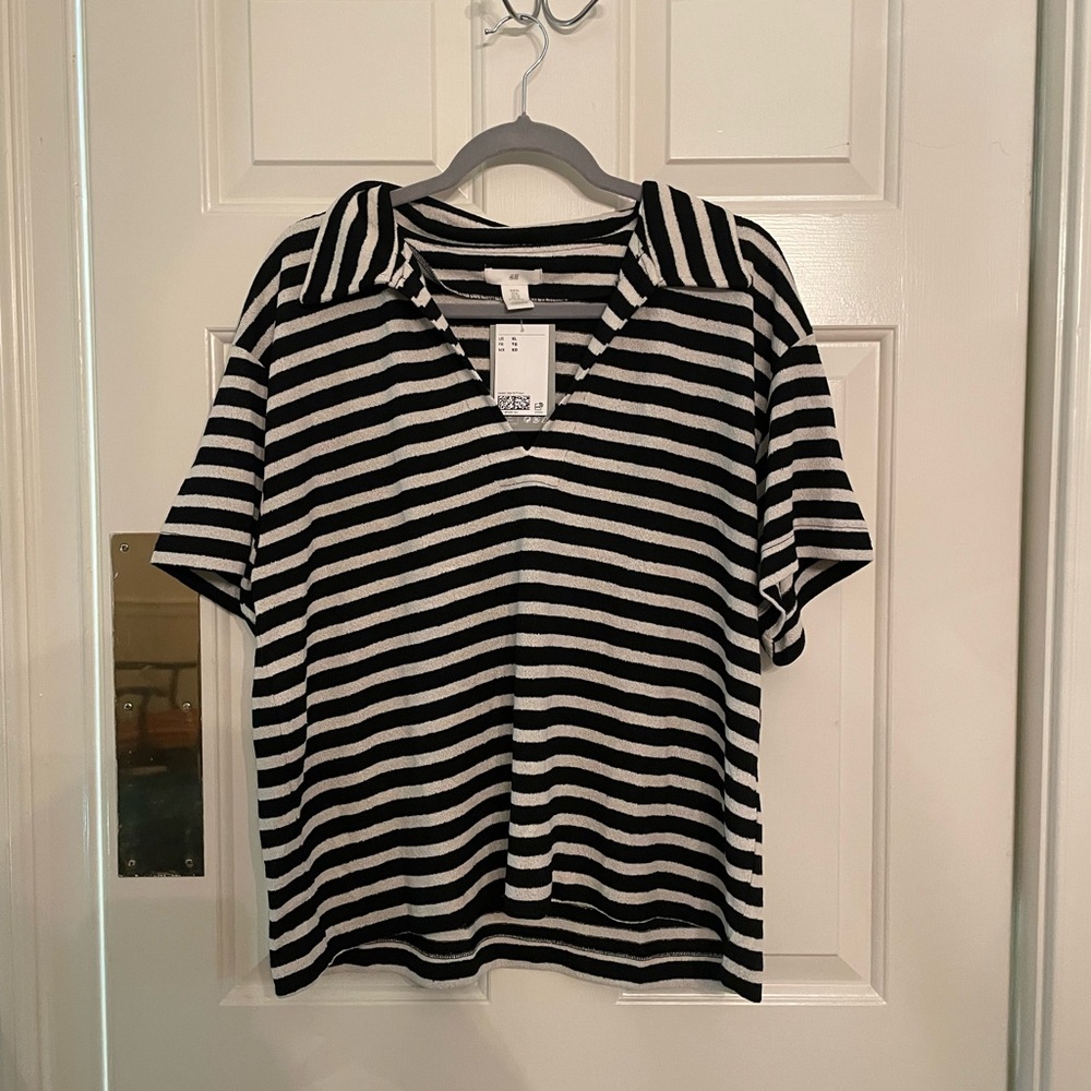 H&M Black and White Striped Shirt